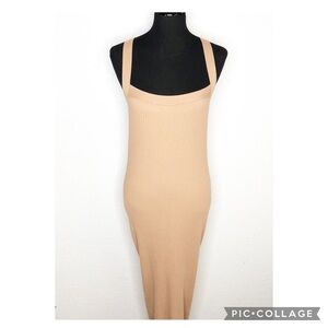 Asos Design Maternity tan ribbed knit tank maxi dress size 6